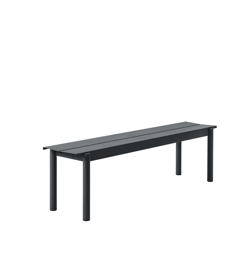 Banc LINEAR STEEL de Muuto, 170 cm, Noir
