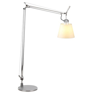 Lampadaire TOLOMEO BASCULANTE READING FLOOR d'Artemide, Diffuseur parchemin
