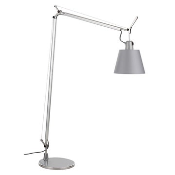 Lampadaire TOLOMEO BASCULANTE READING FLOOR d'Artemide, Diffuseur satin gris