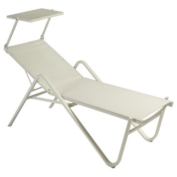 Lit de piscine HOLLY de Emu avec pare-soleil, Blanc cassé