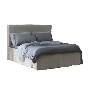 Lit rembourré BRICK 80 G de Gervasoni ,Tissu Lino Bianco Cat.B 