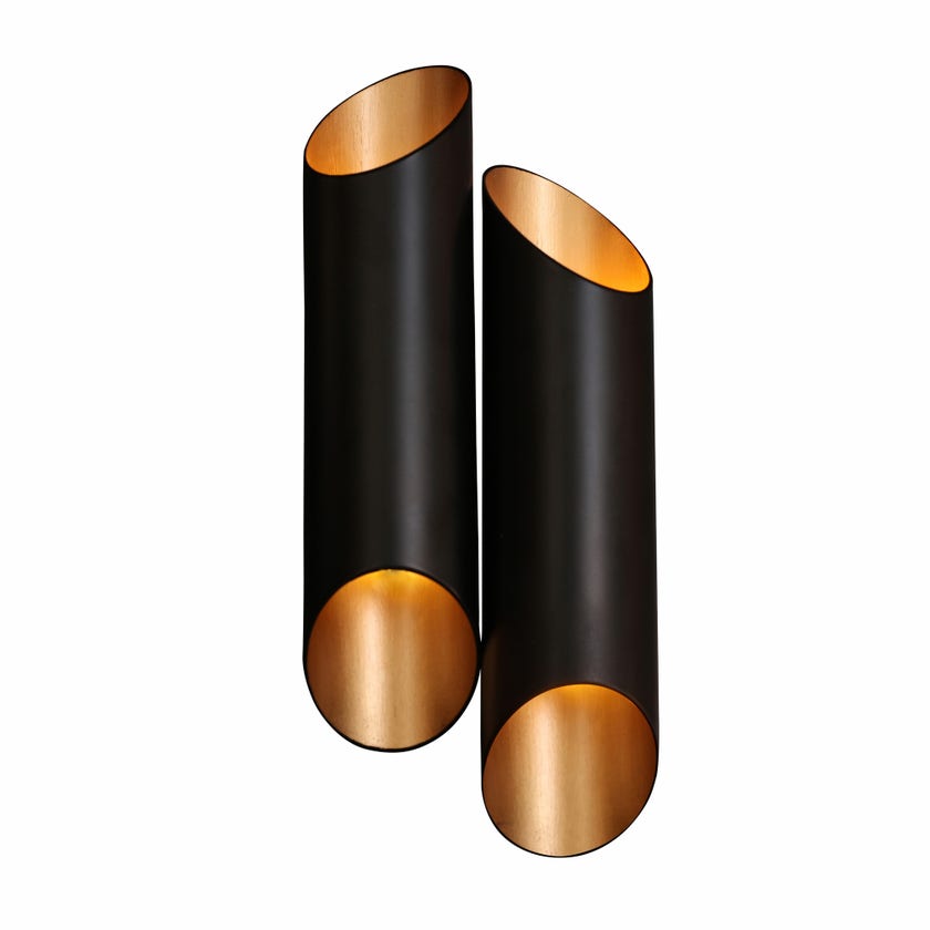 Applique FLUTE WALL TWIN de GONG, Small, Noir Applique FLUTE WALL TWIN de GONG, Small, Noir