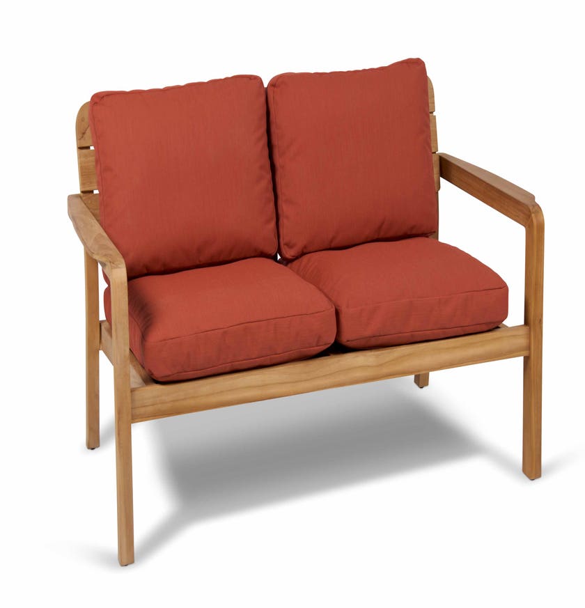Sofa 2 places LODGE de Vlaemynck, Teck, Tissu tomette