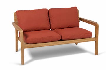 Sofa 2 places LODGE de Vlaemynck, Teck, Tissu tomette Sofa 2 places LODGE de Vlaemynck, Teck, Tissu tomette