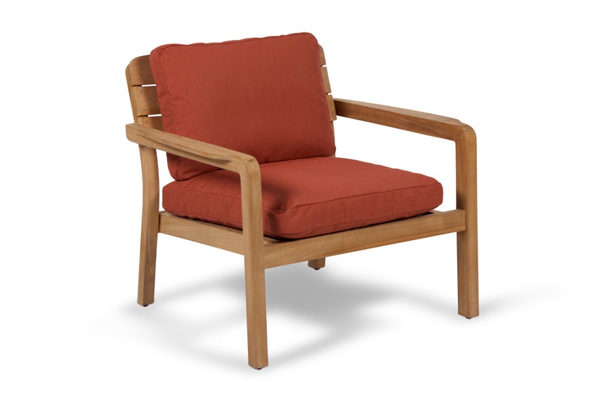 Fauteuil bas teck LODGE de Vlaemynck, Batyline Eden Papaye Fauteuil bas teck LODGE de Vlaemynck, Batyline Eden Papaye