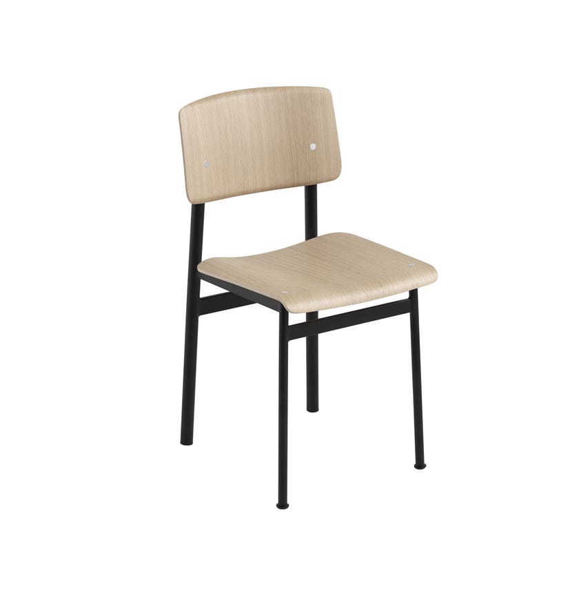 Chaise LOFT de Muuto, Structure noir, Chêne