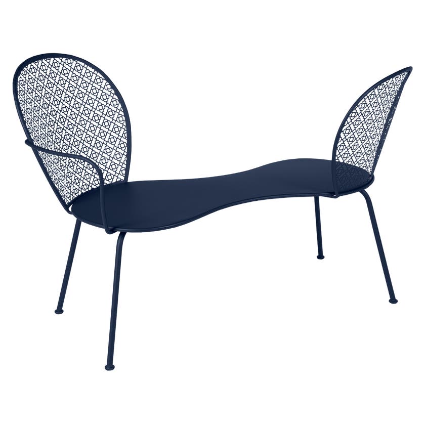 Banquette Conversation LORETTE de Fermob, Bleu abysse Banquette Conversation LORETTE de Fermob, Bleu abysse