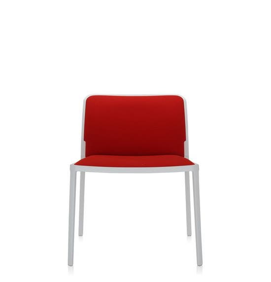 Chaise AUDREY SOFT de Kartell, Rouge, Structure blanche