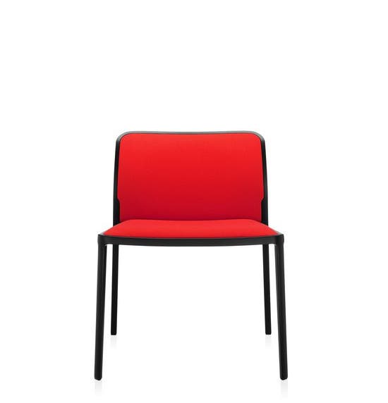 Chaise AUDREY SOFT de Kartell, Rouge, Structure noire