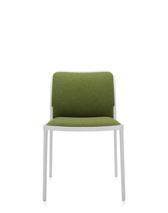 Chaise AUDREY SOFT de Kartell, Vert acide, Structure blanche Chaise AUDREY SOFT de Kartell, Vert acide, Structure blanche