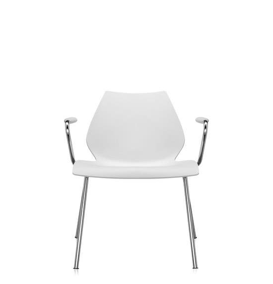 Chaise avec accoudoirs MAUI de Kartell, Blanc zinc