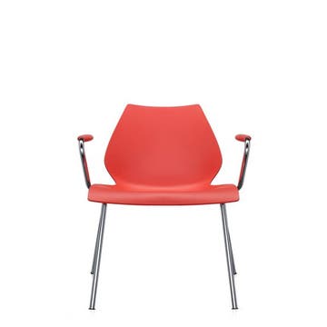 Chaise avec accoudoirs MAUI de Kartell, Rouge pourpre