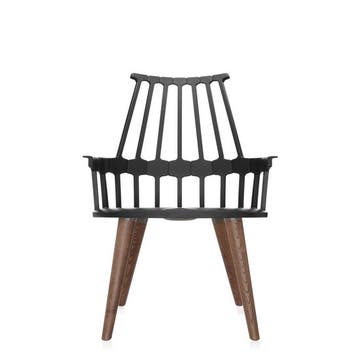Chaise COMBACK de Kartell , Noir-chêne 