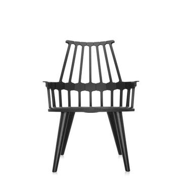 Chaise COMBACK de Kartell , Noir-Noir