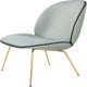 Fauteuil lounge BEETLE avec pieds en laiton, Blanc-Vert