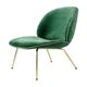 Fauteuil lounge BEETLE avec pieds en laiton, Vert