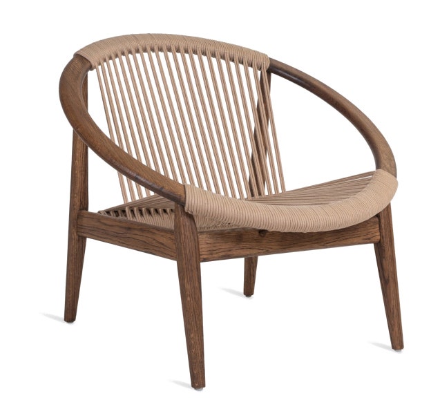 Lounge Chair NORMA de Vincent Sheppard, Chêne foncé W012, Corde acrylique Linen S038 Lounge Chair NORMA de Vincent Sheppard, Chêne foncé W012, Corde acrylique Linen S038