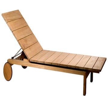 Lounger à roulettes KOS TEAK de Tribù, Teck
