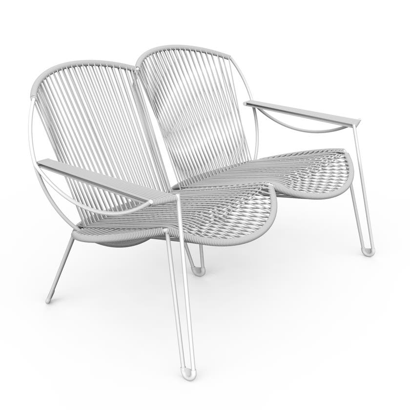 Canapé loveuse ONIRIQA de Boqa, Structure blanche, Gris silex Canapé loveuse ONIRIQA de Boqa, Structure blanche, Gris silex