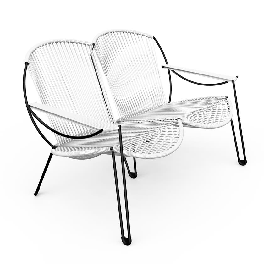 Canapé loveuse ONIRIQA de Boqa, Structure noire, Blanc Canapé loveuse ONIRIQA de Boqa, Structure noire, Blanc