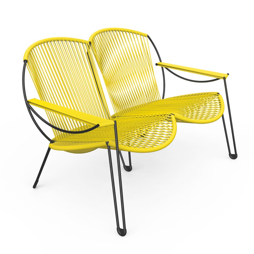 Canapé loveuse ONIRIQA de Boqa, Structure noire, Jaune moutarde Canapé loveuse ONIRIQA de Boqa, Structure noire, Jaune moutarde