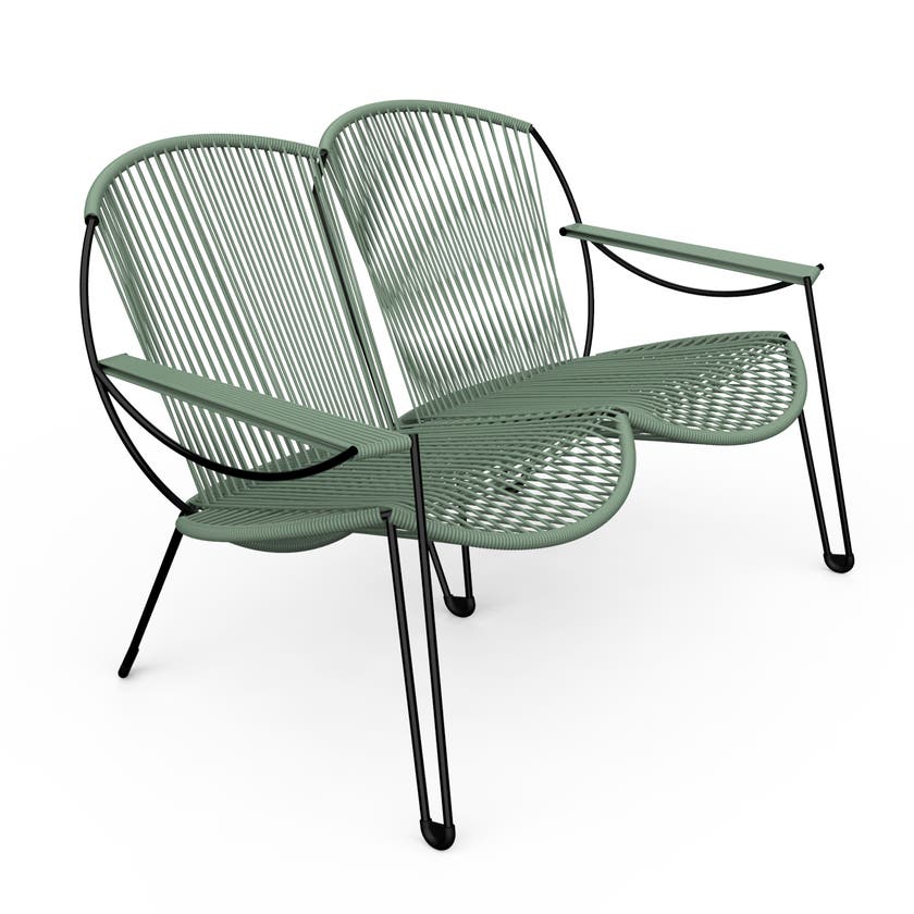 Canapé loveuse ONIRIQA de Boqa, Structure noire, Vert olive Canapé loveuse ONIRIQA de Boqa, Structure noire, Vert olive