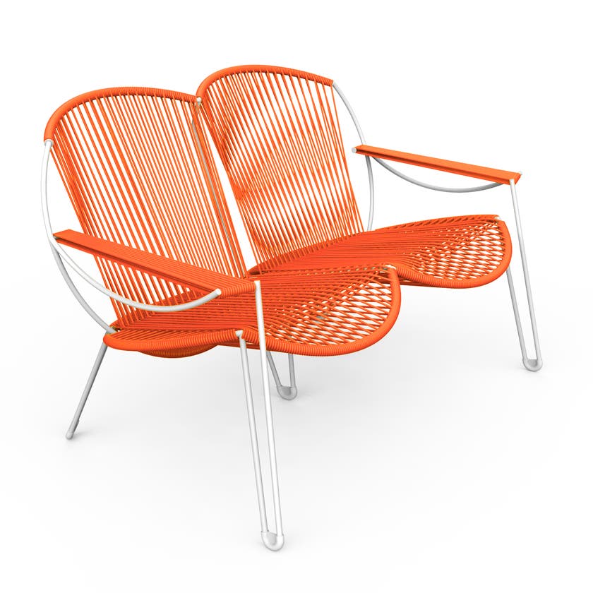 Canapé loveuse ONIRIQA de Boqa, Structure blanche, Orange Canapé loveuse ONIRIQA de Boqa, Structure blanche, Orange