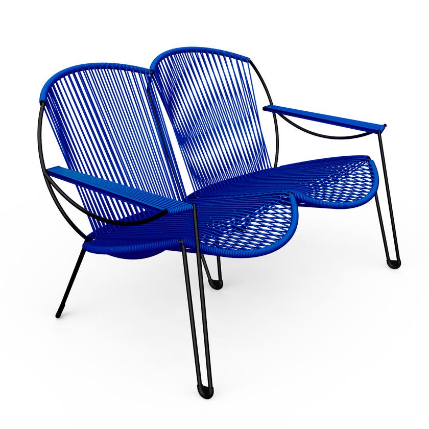 Canapé loveuse ONIRIQA de Boqa, Structure noire, Bleu nuit Canapé loveuse ONIRIQA de Boqa, Structure noire, Bleu nuit