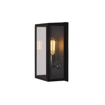 Applique BOX, Verre Posé / Extérieur de Davey Lighting, Laiton vieilli, Clair