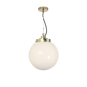 Suspension MEDIUM GLOBE d'Original BTC, Verre opalin, Laiton