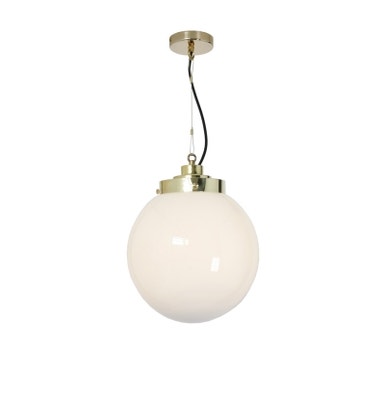 Suspension MEDIUM GLOBE d'Original BTC, Verre opalin, Laiton