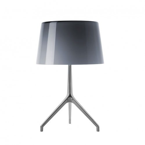 Lampe à poser LUMIERE XXS de Foscarini, Pied Aluminium, Diffuseur Gris Lampe à poser LUMIERE XXS de Foscarini, Pied Aluminium, Diffuseur Gris