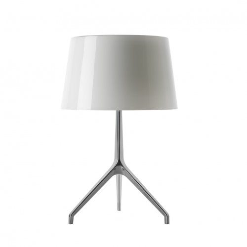 Lampe à poser LUMIERE XXS de Foscarini, Pied Aluminium, Diffuseur Blanc Lampe à poser LUMIERE XXS de Foscarini, Pied Aluminium, Diffuseur Blanc