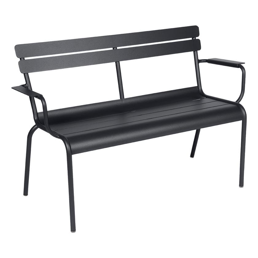 Banc de jardin 2 places Luxembourg de Fermob, Carbone Banc de jardin 2 places Luxembourg de Fermob, Carbone