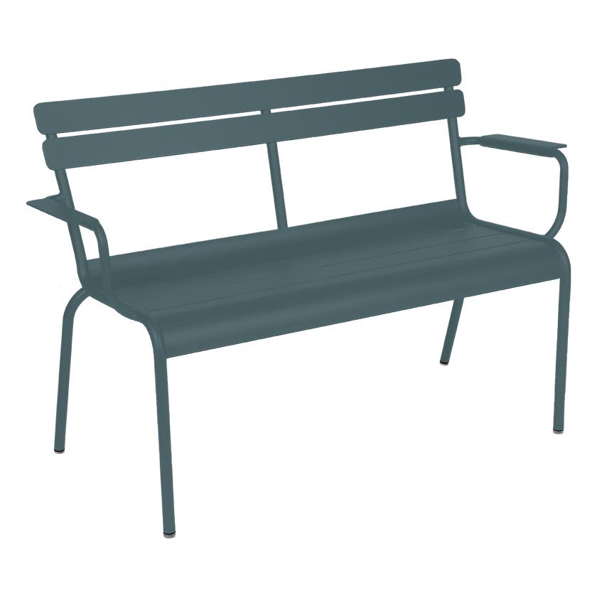 Banc de jardin 2 places Luxembourg de Fermob, gris orage Banc de jardin 2 places Luxembourg de Fermob, gris orage