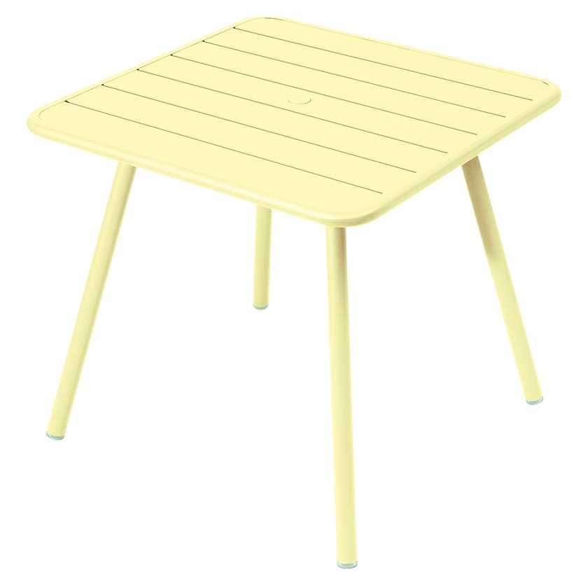 Table carrée 4 pieds LUXEMBOURG de Fermob, Citron givré Table carrée 4 pieds LUXEMBOURG de Fermob, Citron givré