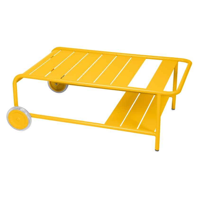 Table basse avec roues Luxembourg de Fermob, Miel Table basse avec roues Luxembourg de Fermob, Miel