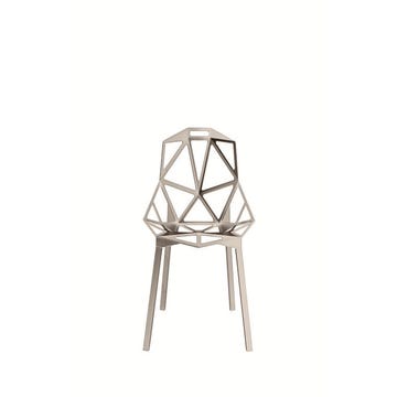 Chaise empilable ONE avec pieds en aluminium anodisé poli de Magis, Blanc