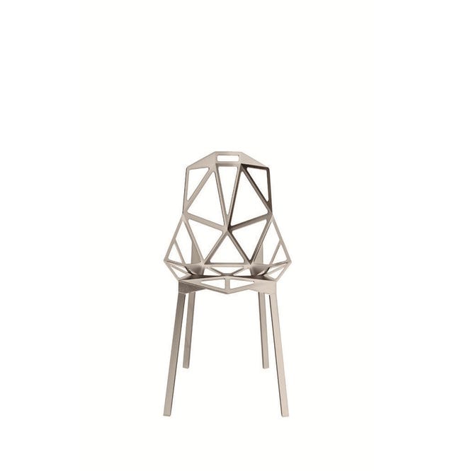 Chaise empilable ONE avec pieds en aluminium anodisé poli de Magis, Blanc