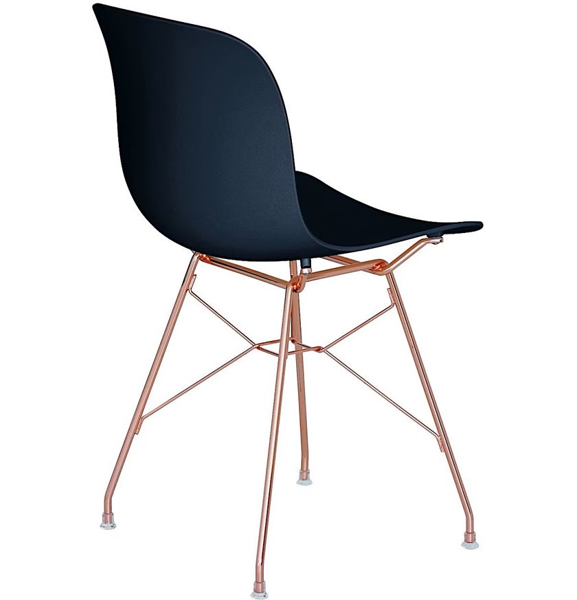 Chaise TROY de Magis, Noir, Pied couleur CUIVRE