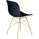Chaise TROY, Noir, Pied couleur OR