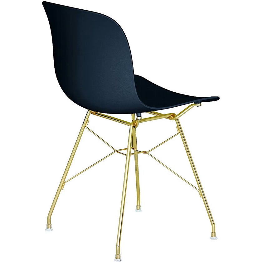 Chaise TROY de Magis, Noir, Pied couleur OR Chaise TROY de Magis, Noir, Pied couleur OR