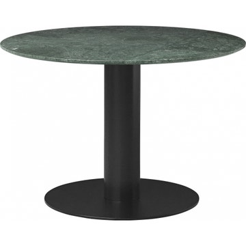 Table 2.0 de Gubi, Base noire, Ø110, Marbre vert