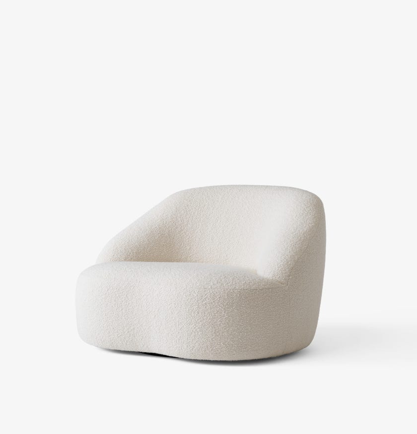 Fauteuil lounge MARGAS LC2 de &TRADITION, Base pivotante noire, Karakorum 001