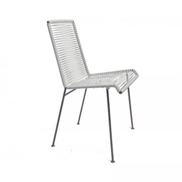 Chaise MAZUNTE de Boqa avec structure noire, Gris silex
