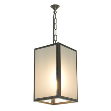 Suspension MEDIUM SQUARE de Davey Lighting, Verre dépoli, laiton vieilli