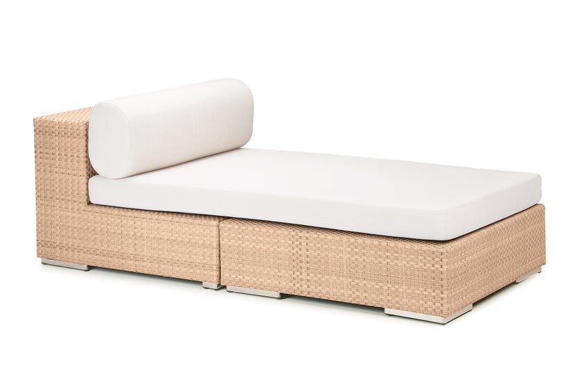 Méridienne LOUNGE avec coussins Cool white de Dedon, Bleach Méridienne LOUNGE avec coussins Cool white de Dedon, Bleach