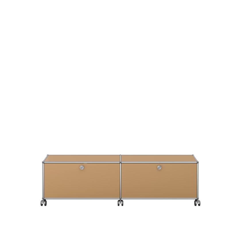 Meuble de rangement bas USM Haller M61 avec roulettes, Beige USM Meuble de rangement bas USM Haller M61 avec roulettes, Beige USM