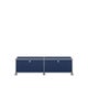 Meuble de rangement bas USM Haller M61 avec roulettes, Bleu acier