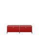 Meuble de rangement bas USM Haller M61 avec roulettes, Rouge rubis